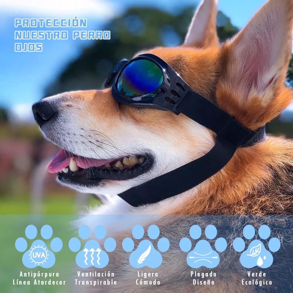 Lentes Goggles De Gafas De Sol Para Perros Protección Uv