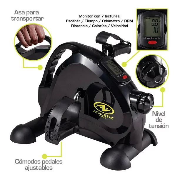 Mini bicicleta fija pedalera portátil Athletic Works WMC-9032D