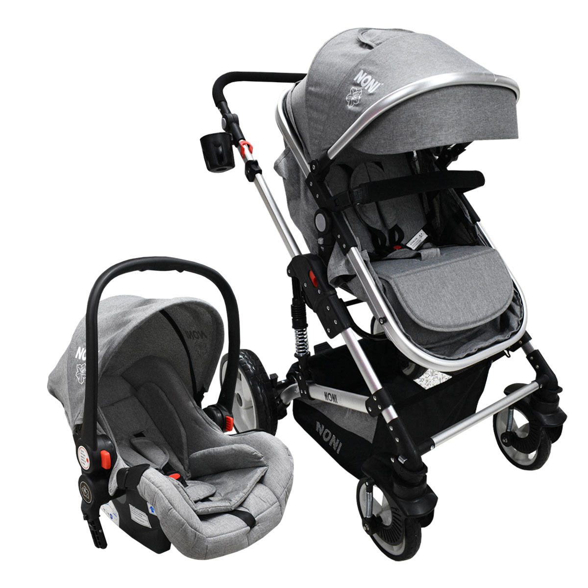 Carriola Para Bebe Angelin Noni Lujo Travel System 999-D Gris.