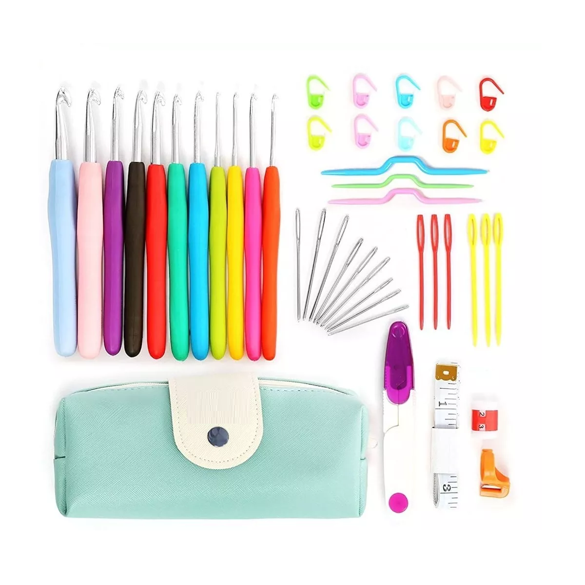 Herramientas Para Tejer Al Crochet, Kit 30 Set De Ganchillos