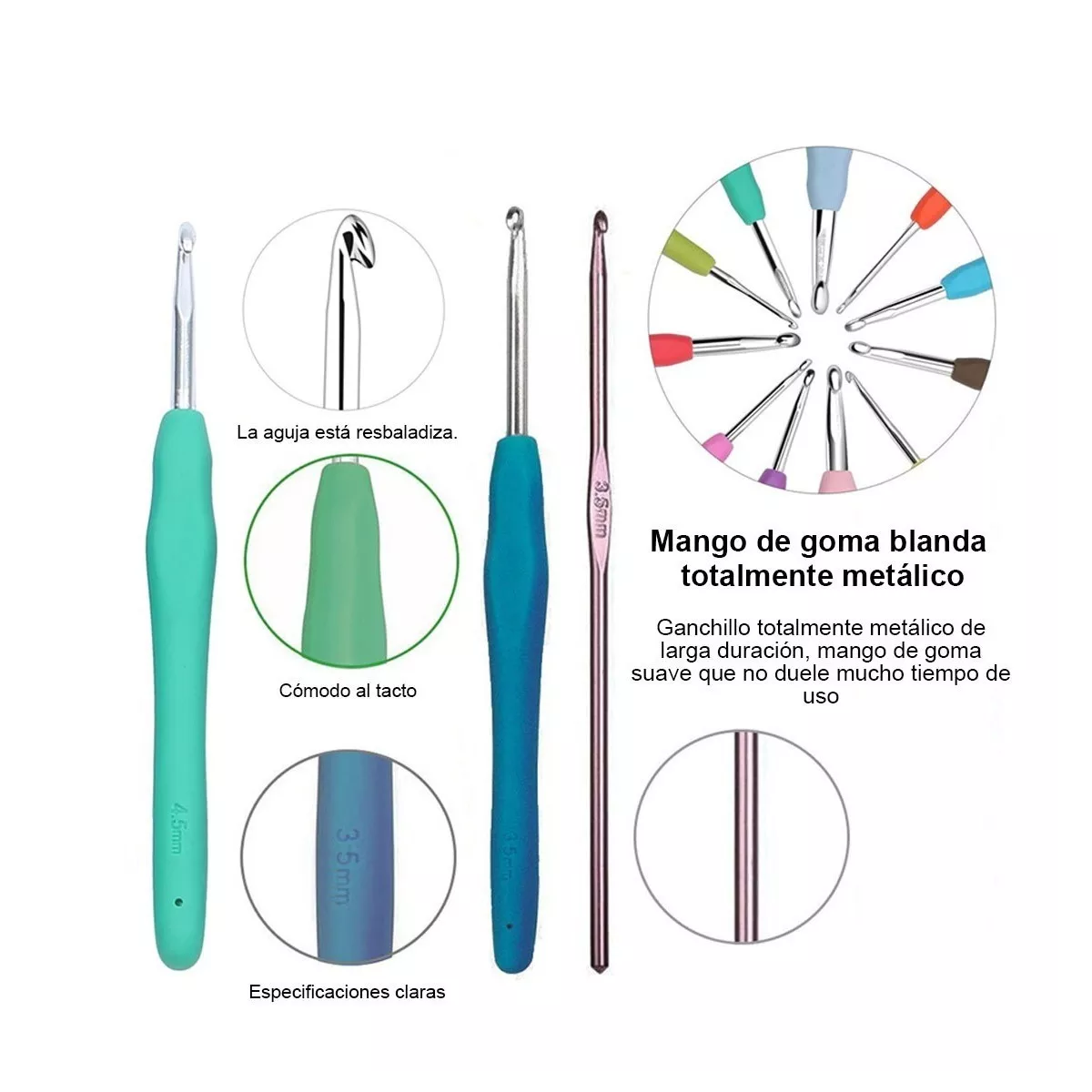 Herramientas Para Tejer Al Crochet, Kit 30 Set De Ganchillos