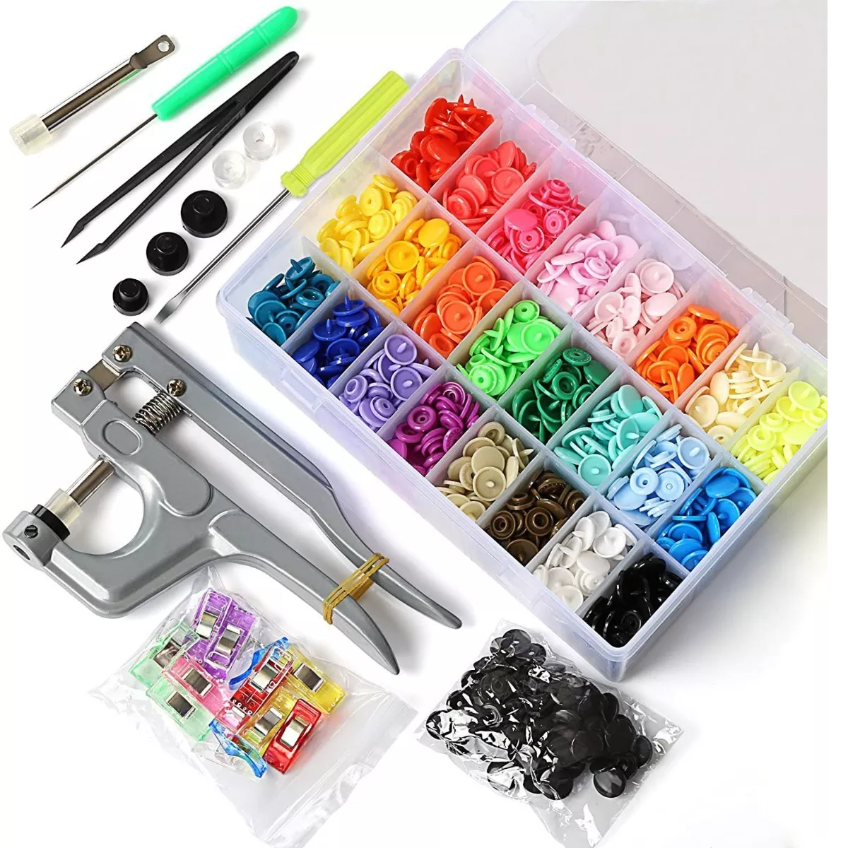 Juegos+herramienta Botón A Presión De Pinza Para Ropa 375pz