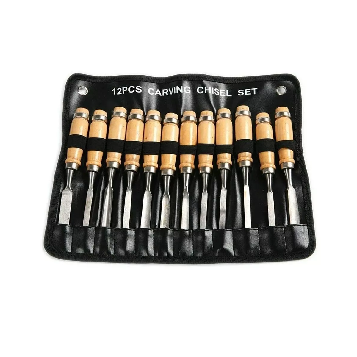 Juego Cincel Formon Madera Gubia Carpintero Tallado 12pzs