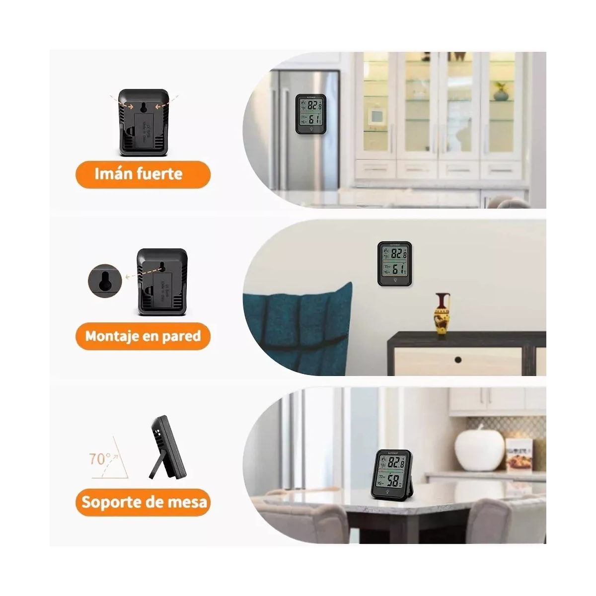Higrómetro Termómetro Digital Humedad Interior De Magnético