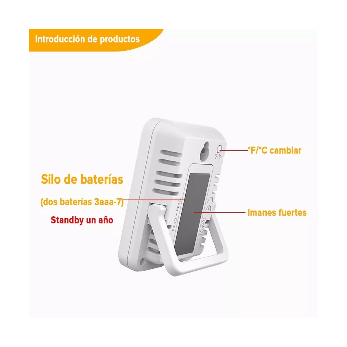 Higrómetro Termómetro Digital Humedad Interior De Magnético