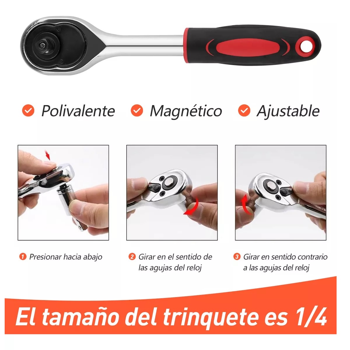 Juego De Herramientas De Llaves Trinquete Y Vaso 1/4 53pzs