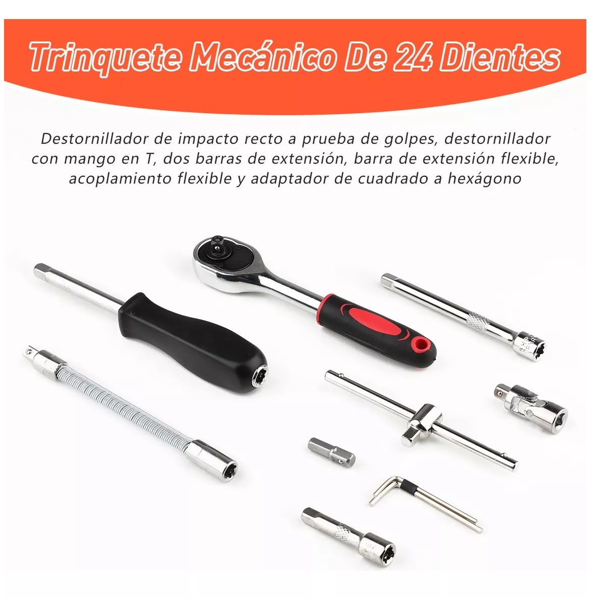 Juego De Herramientas De Llaves Trinquete Y Vaso 1/4 53pzs