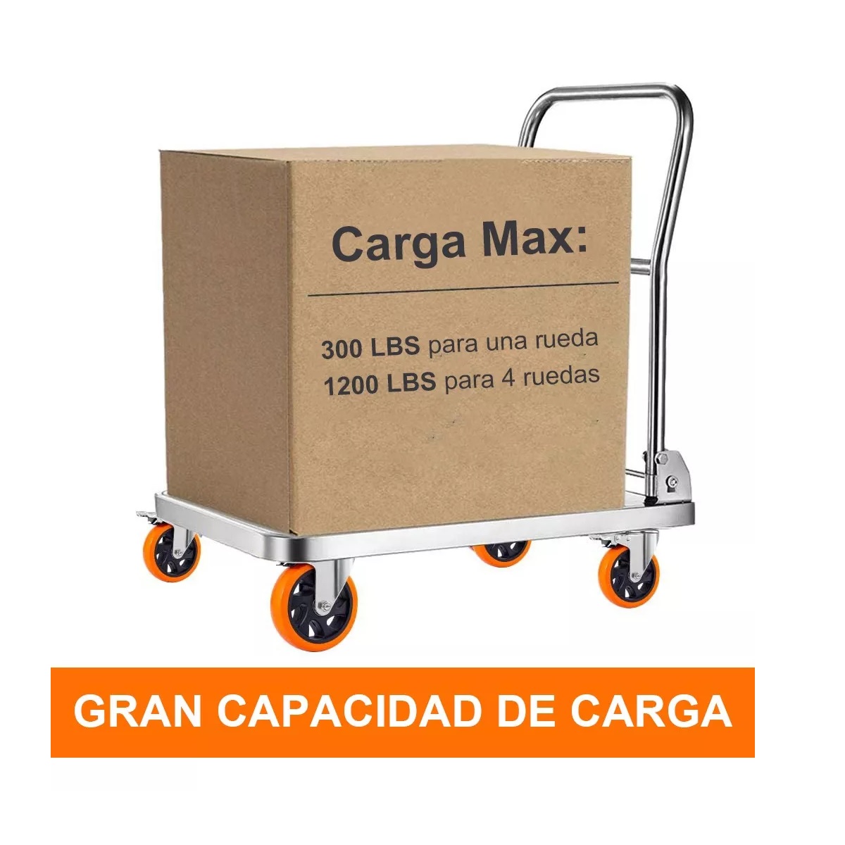 Rueda De Pvc 360 Grados Función Giratoria Rodaja Con Freno 4 Pcs Naranja