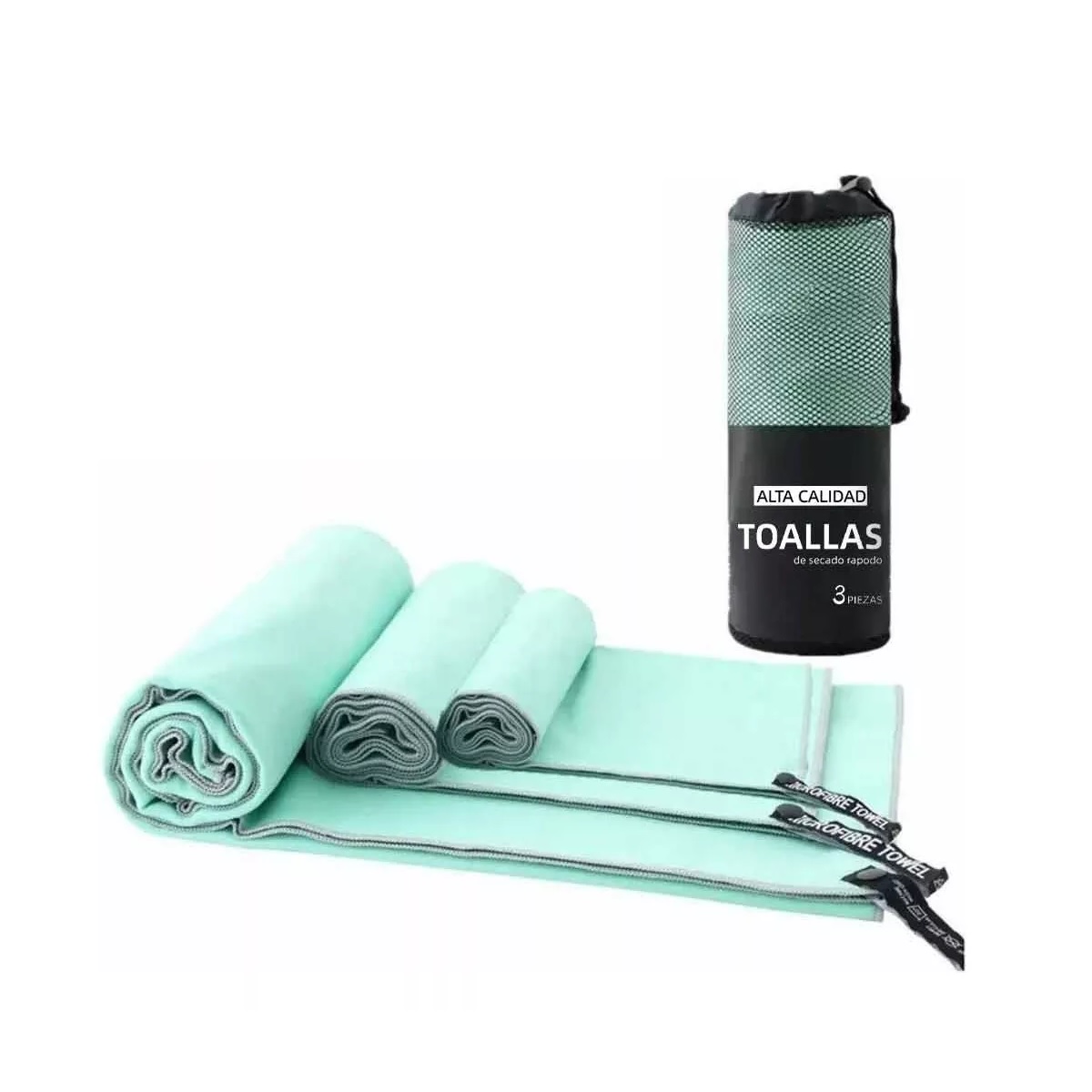 Toalla De Microfibra Secado Rápido Toalla Deportiva Para Gym Verde