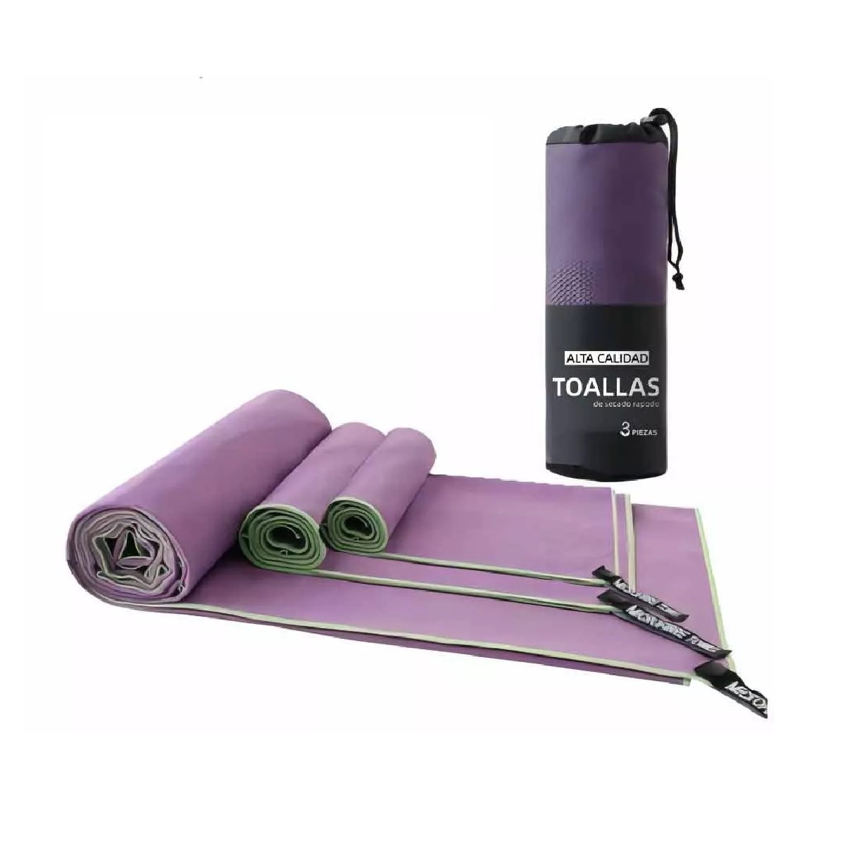 Toalla De Microfibra Secado Rápido Toalla Deportiva Para Gym Violeta