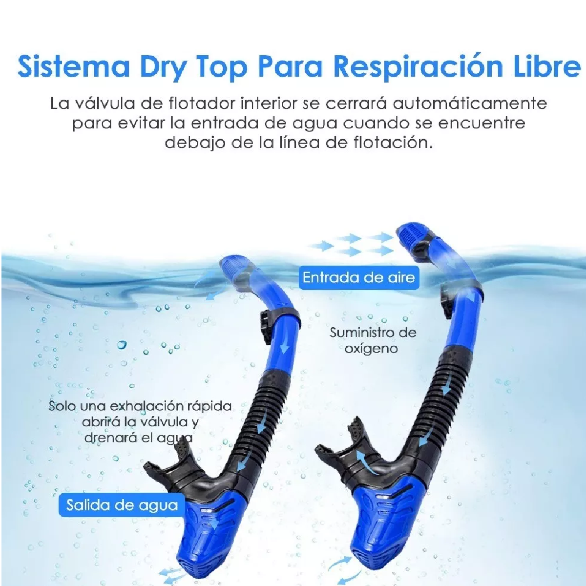 Mascara De Snorkel Visores Buceo 180º Lentes Anti Niebla