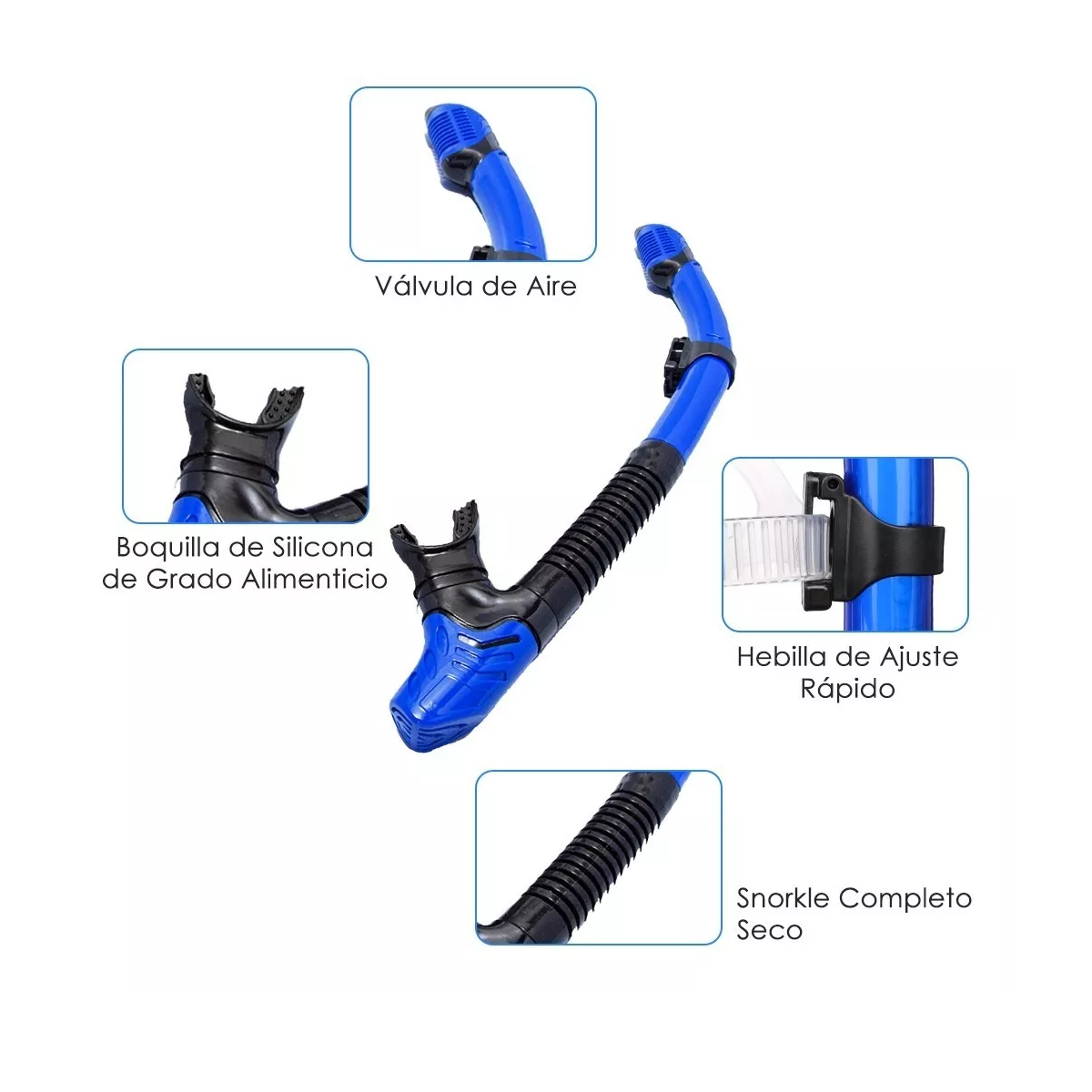 Mascara De Snorkel Visores Buceo 180º Lentes Anti Niebla