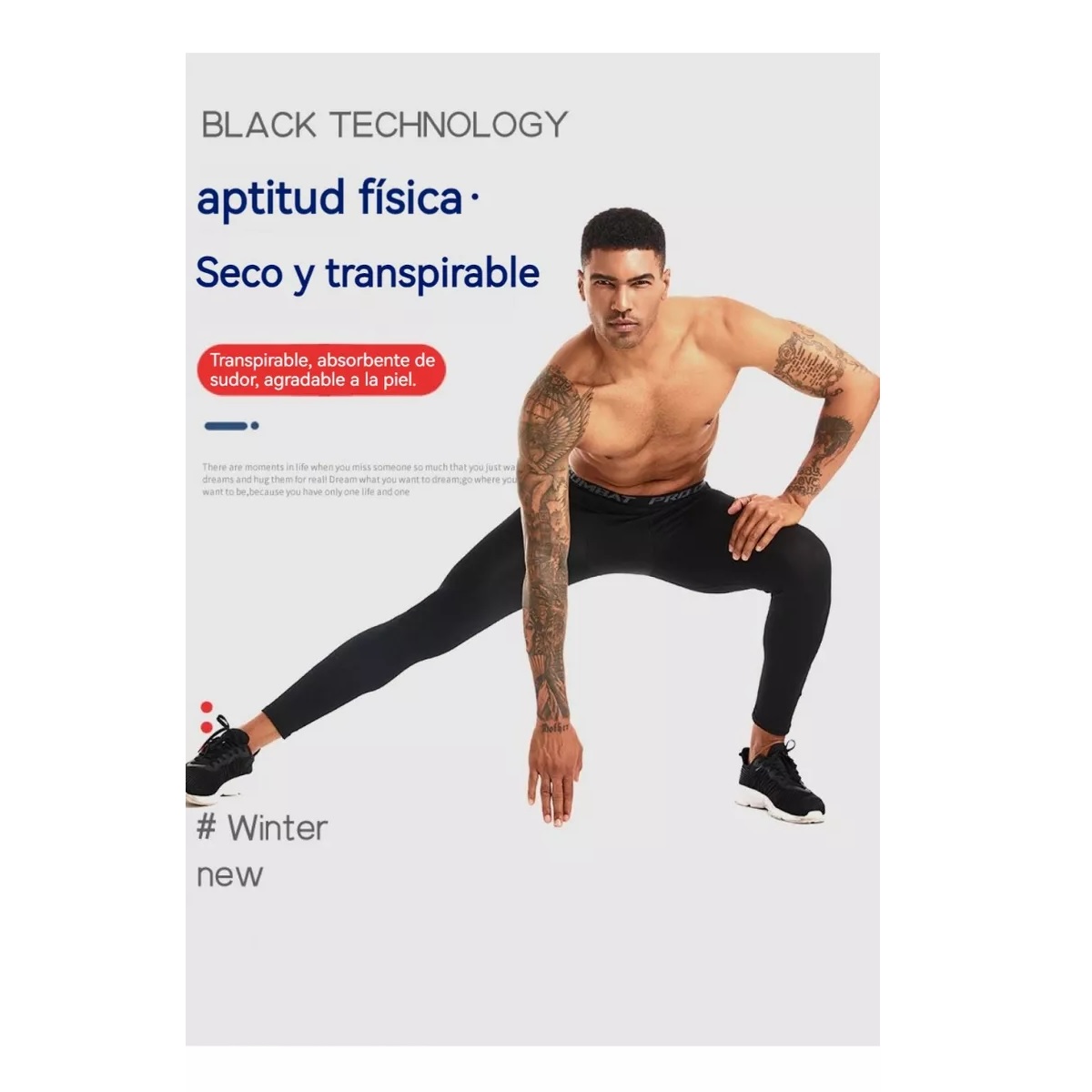 Lycra Fitness Mallas Correr Deportes Yoga Hombre Transpirabl L