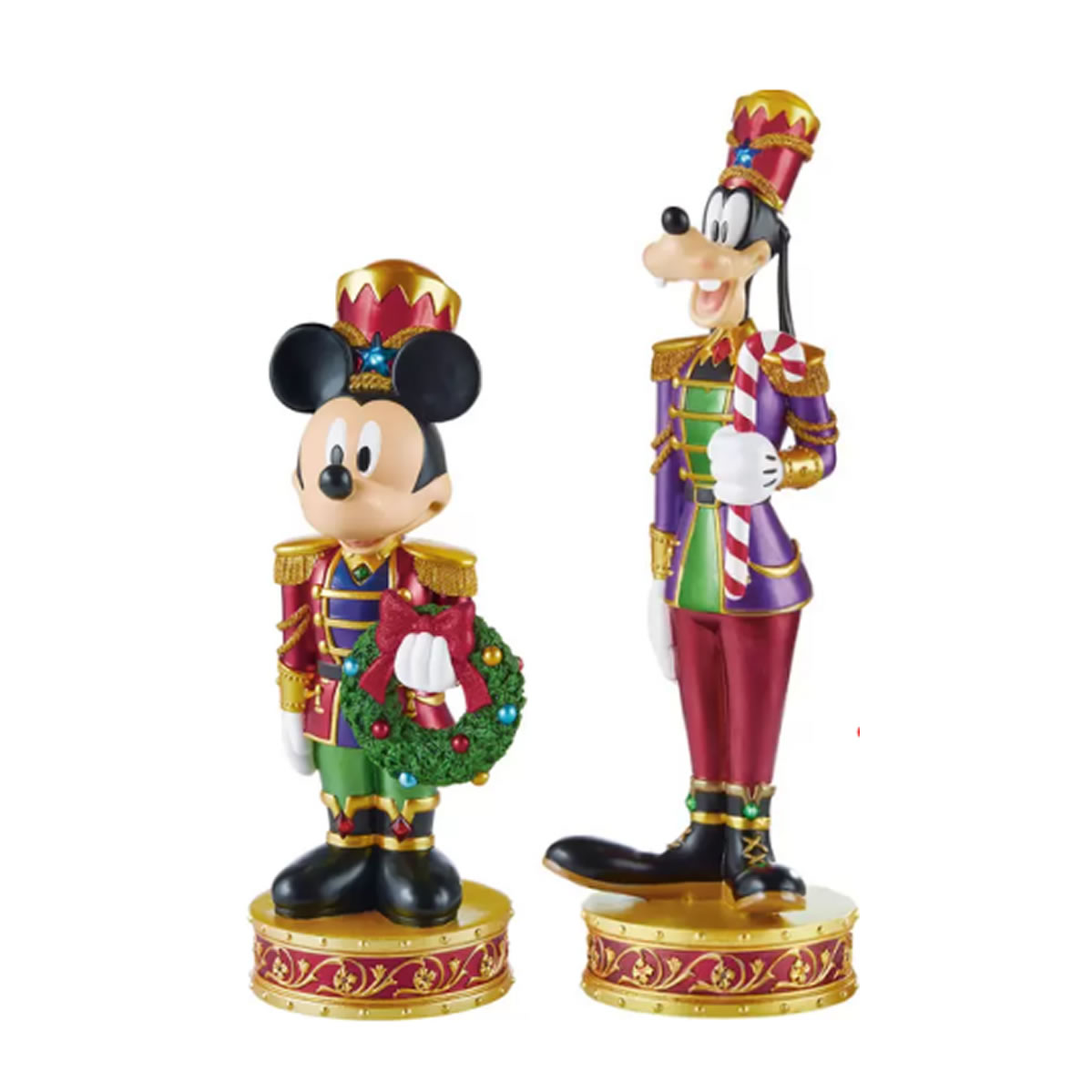Figuras Navideñas Cascanueces Mickey y Goofy 2 pzas