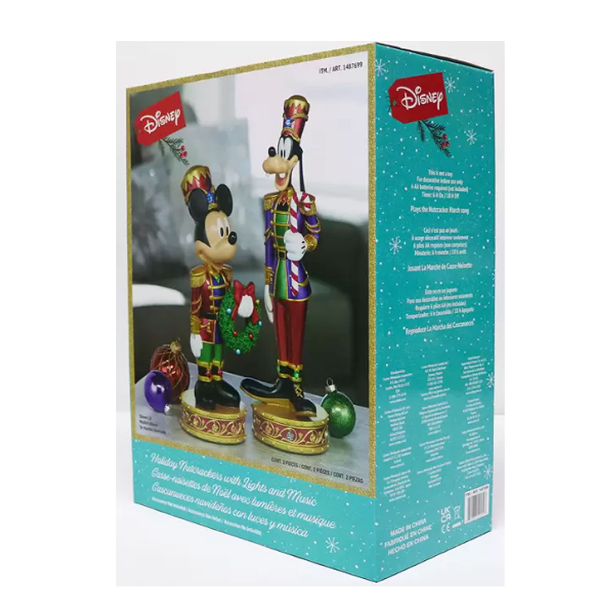 Figuras Navideñas Cascanueces Mickey y Goofy 2 pzas