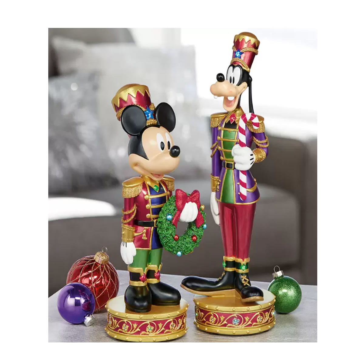 Figuras Navideñas Cascanueces Mickey y Goofy 2 pzas