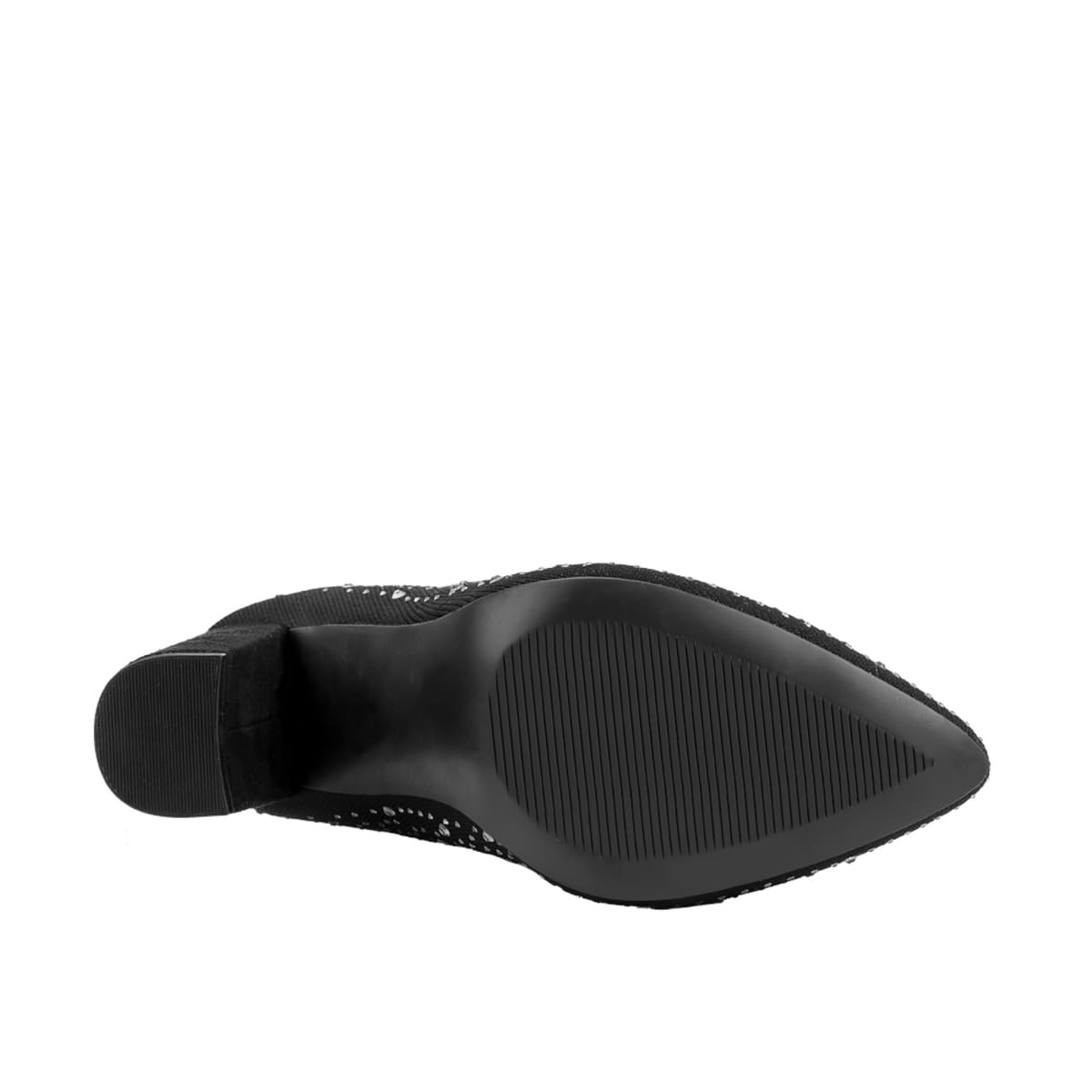 Bota de vestir tejida con pedrería marca Belinda Peregrin, color negro, mod. 1087858