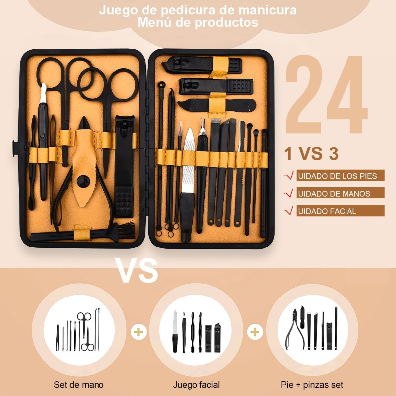 Ciicii Set De Manicura Y Pedicura 24 En 1 Kit De Cortauñas