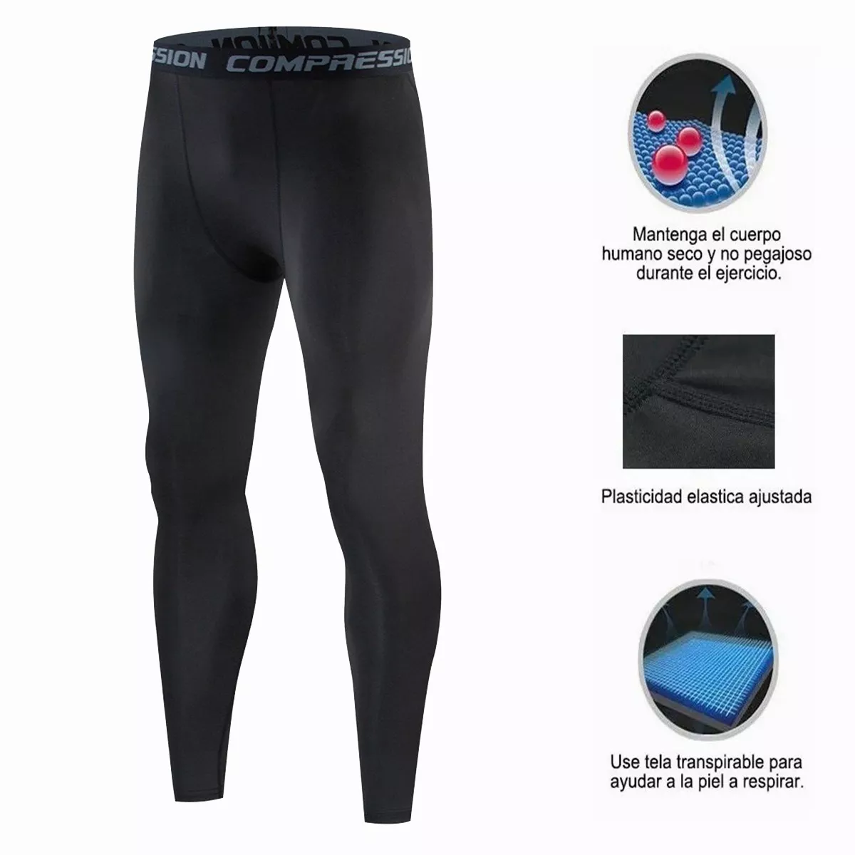 Mallas Deportivas Hombre Lycra Fitness Yoga Combinación M