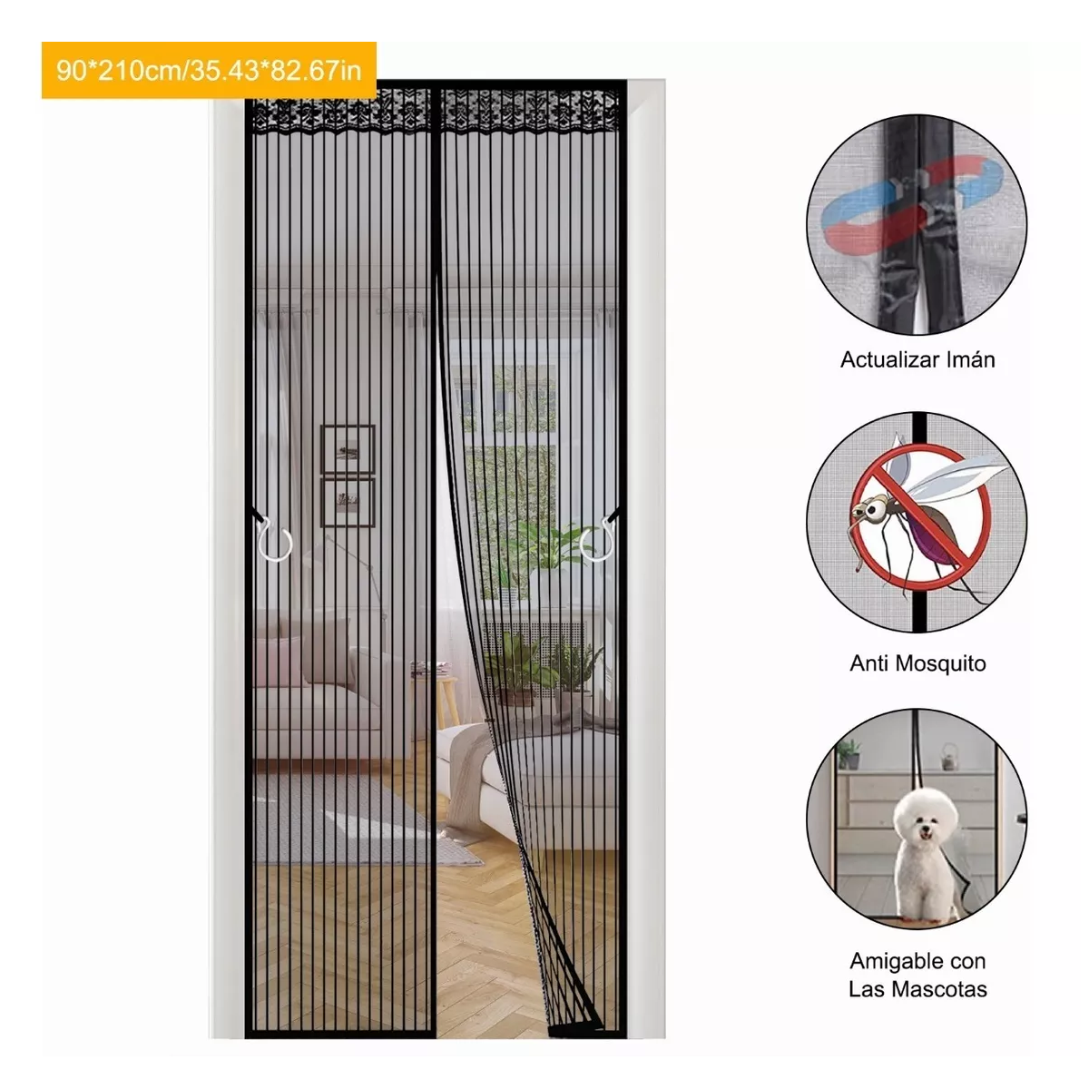 Cortina Magnética De Malla Mosquitero Para Puerta-mosquitero