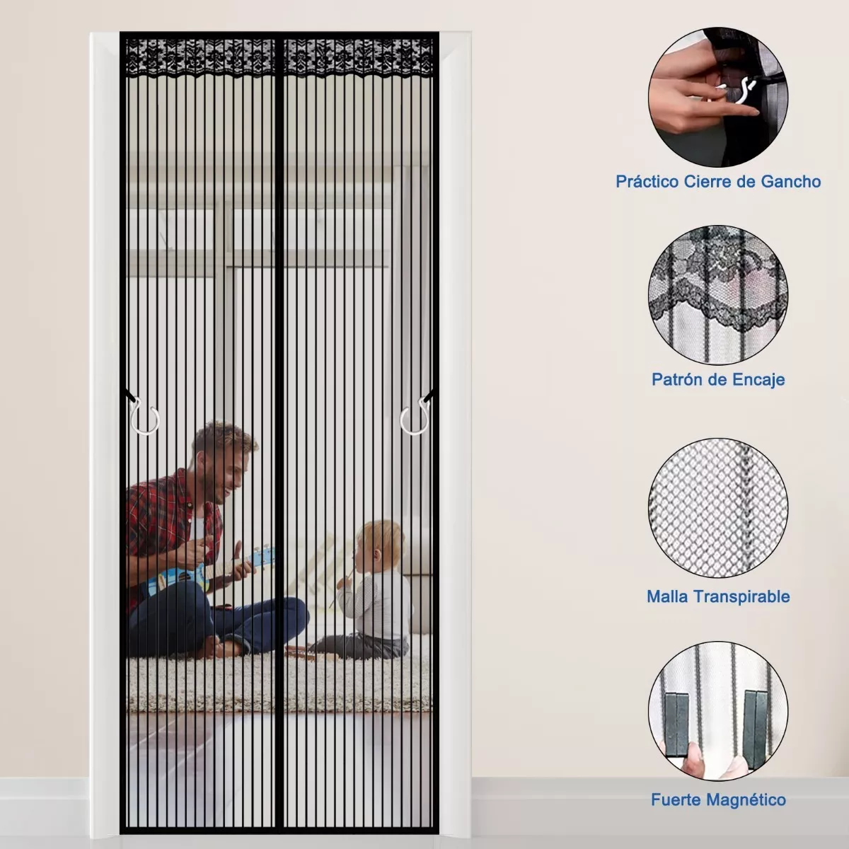 Cortina Magnética De Malla Mosquitero Para Puerta-mosquitero