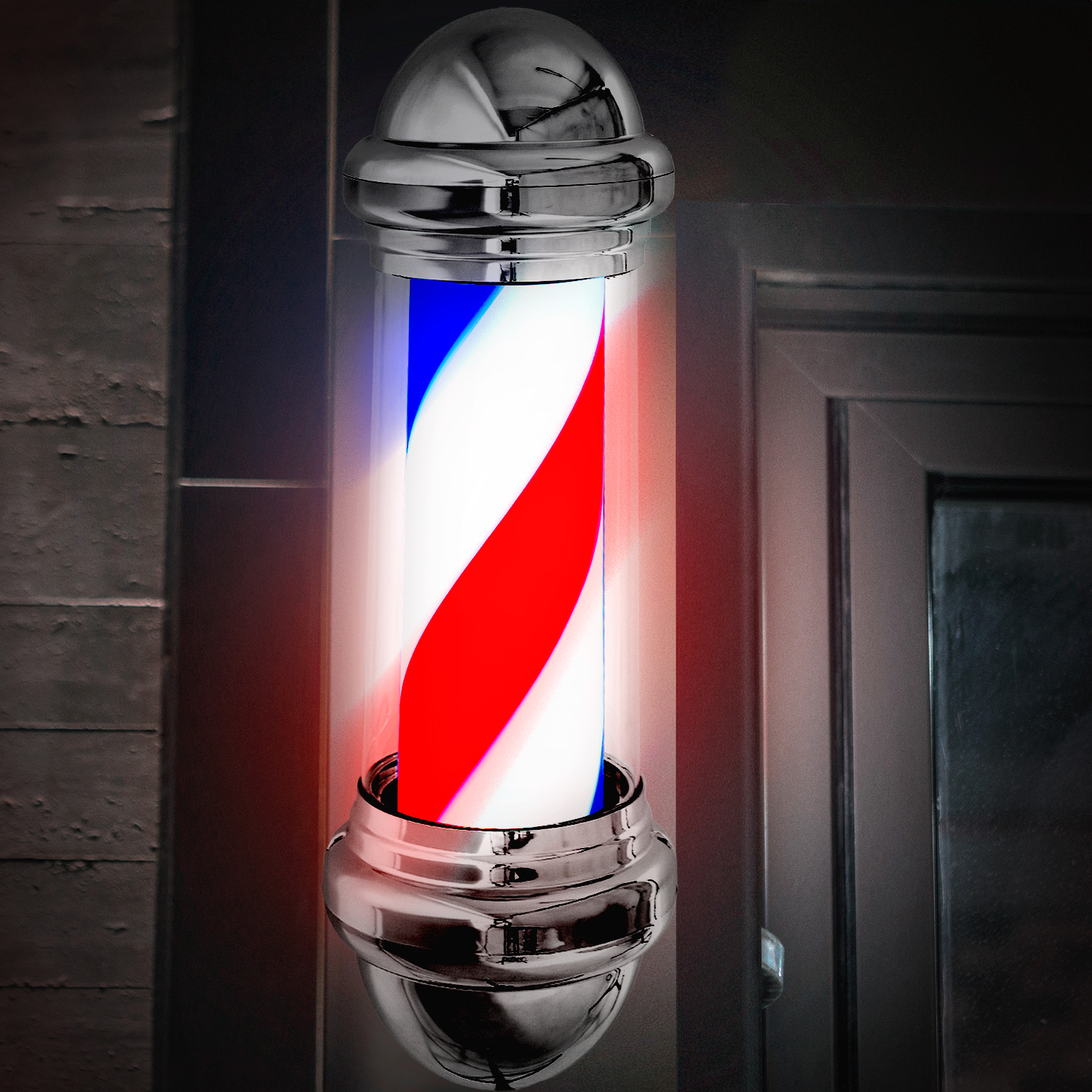 Caramelo Barberia Luz Led Giratorio 66 Cm Peluqueria Salon