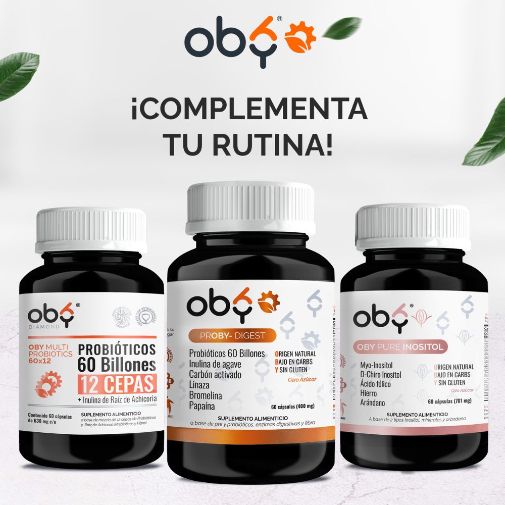 OBY Proby Digest Probióticos 60 Billones, Prebióticos, Inulina de Agave, Enzimas Digestivas y Carbón Activado | 60 Cápsulas para 60 Días | Probioticos Hombre y Mujer