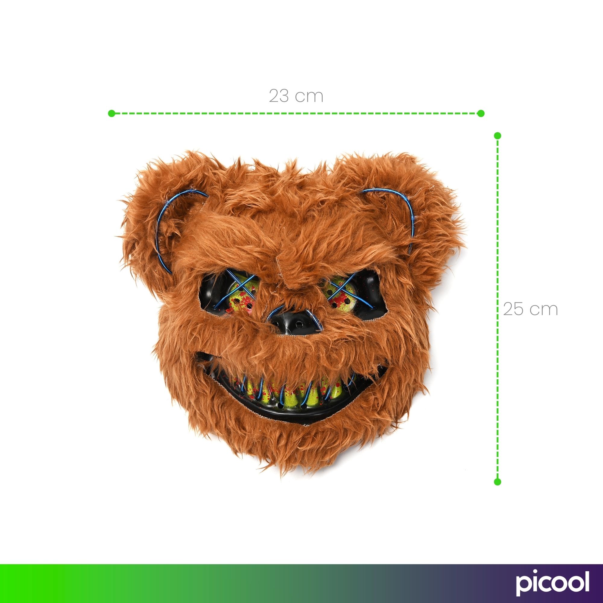 Mascara LED para Halloween Oso Sangriento de Terror Fiesta de Neon