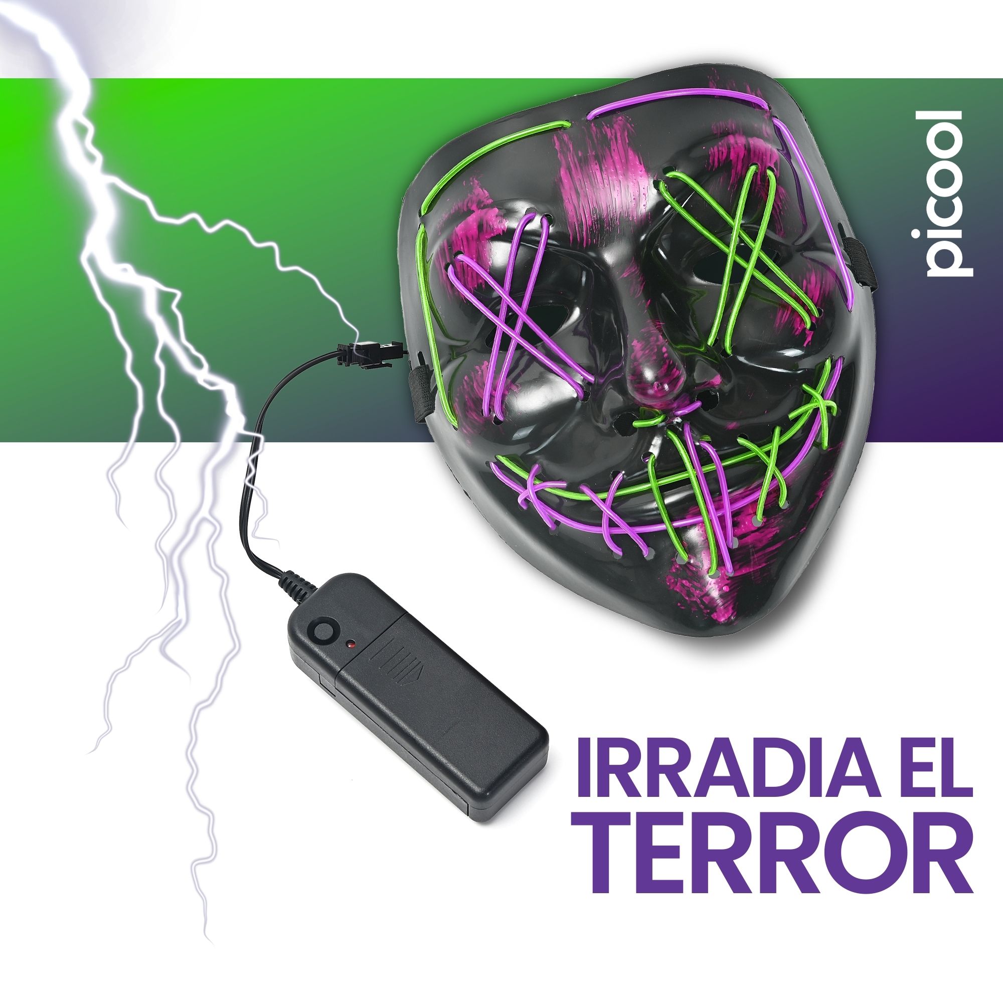 Máscara LED de La Purga Bicolor Disfraz de Halloween The Purge