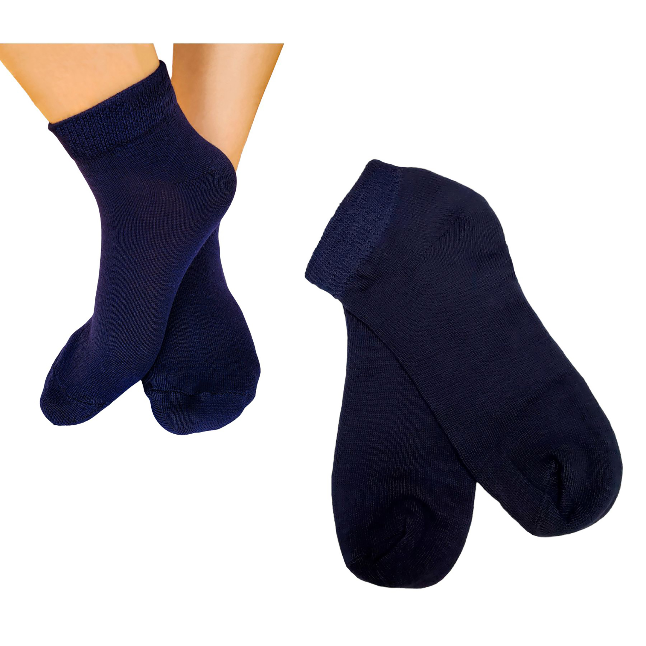 Tines Cortos P/diabético Costura Fina 6 Pares