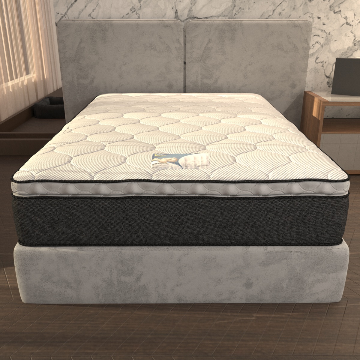 Colchón Con Box Matrimonial PresToon Serta Ortopédico Comfort Foam + Edredón Ligero + Protector Matrimonial + Juego Ligero de Sábanas + 2 ALMOHADAS DE REGALO