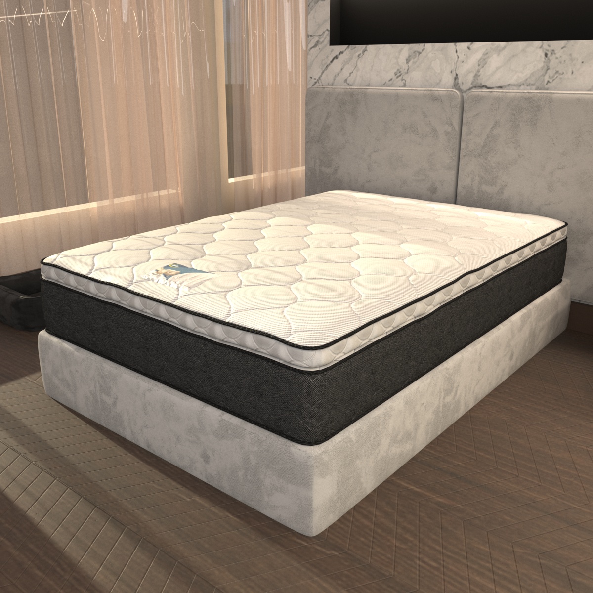 Colchón Con Box Matrimonial PresToon Serta Ortopédico Comfort Foam + Edredón Ligero + Protector Matrimonial + Juego Ligero de Sábanas + 2 ALMOHADAS DE REGALO
