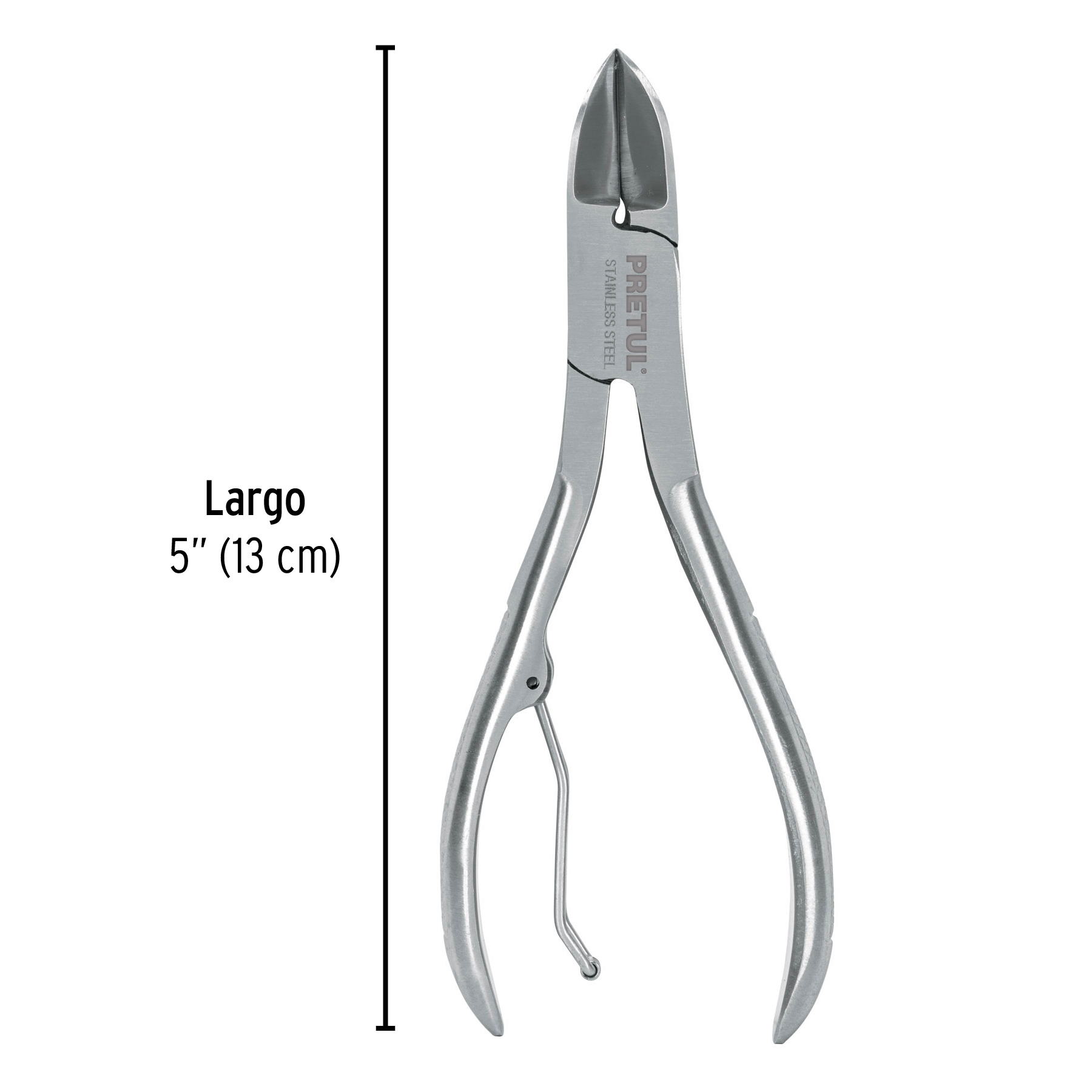 ALICATE 5" DE ACERO INOXIDABLE PARA UÑAS, PRETUL