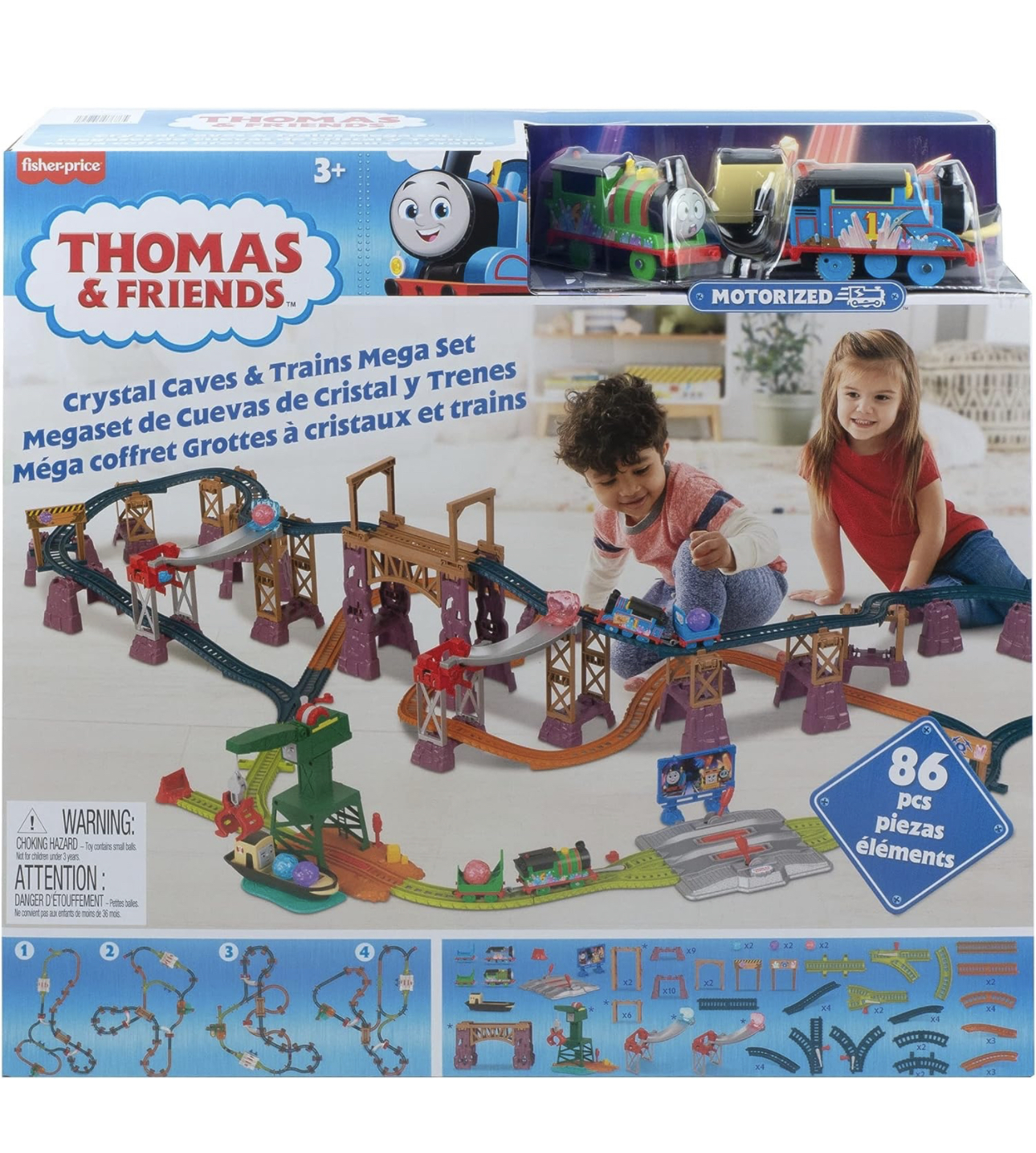 Thomas & Friends Trackmaster Pista Cuevas de Cristal y Trenes Meg Pista