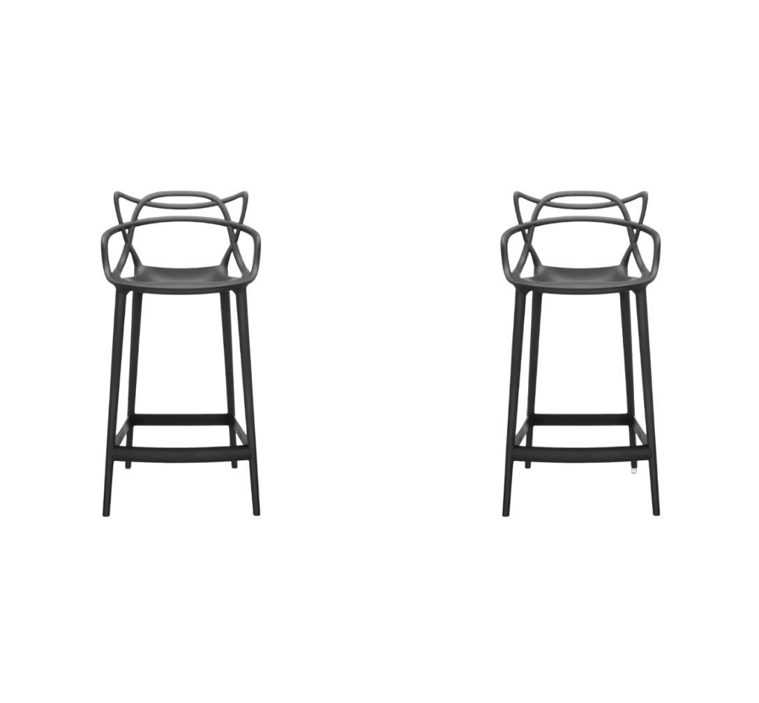 Kit de 2 bancos negros para barra exterior 