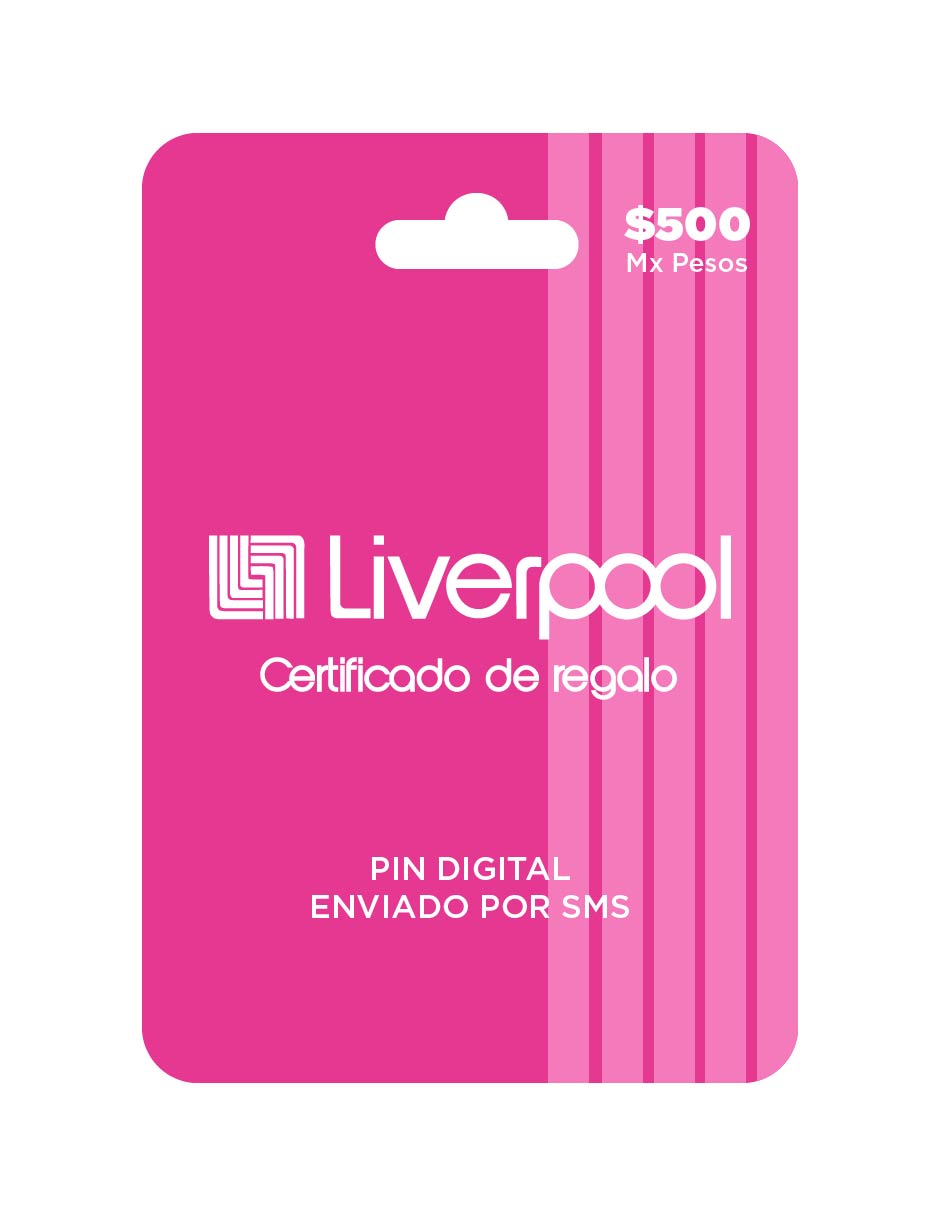 Liverpool $500 tarjeta prepago, Pin Digital