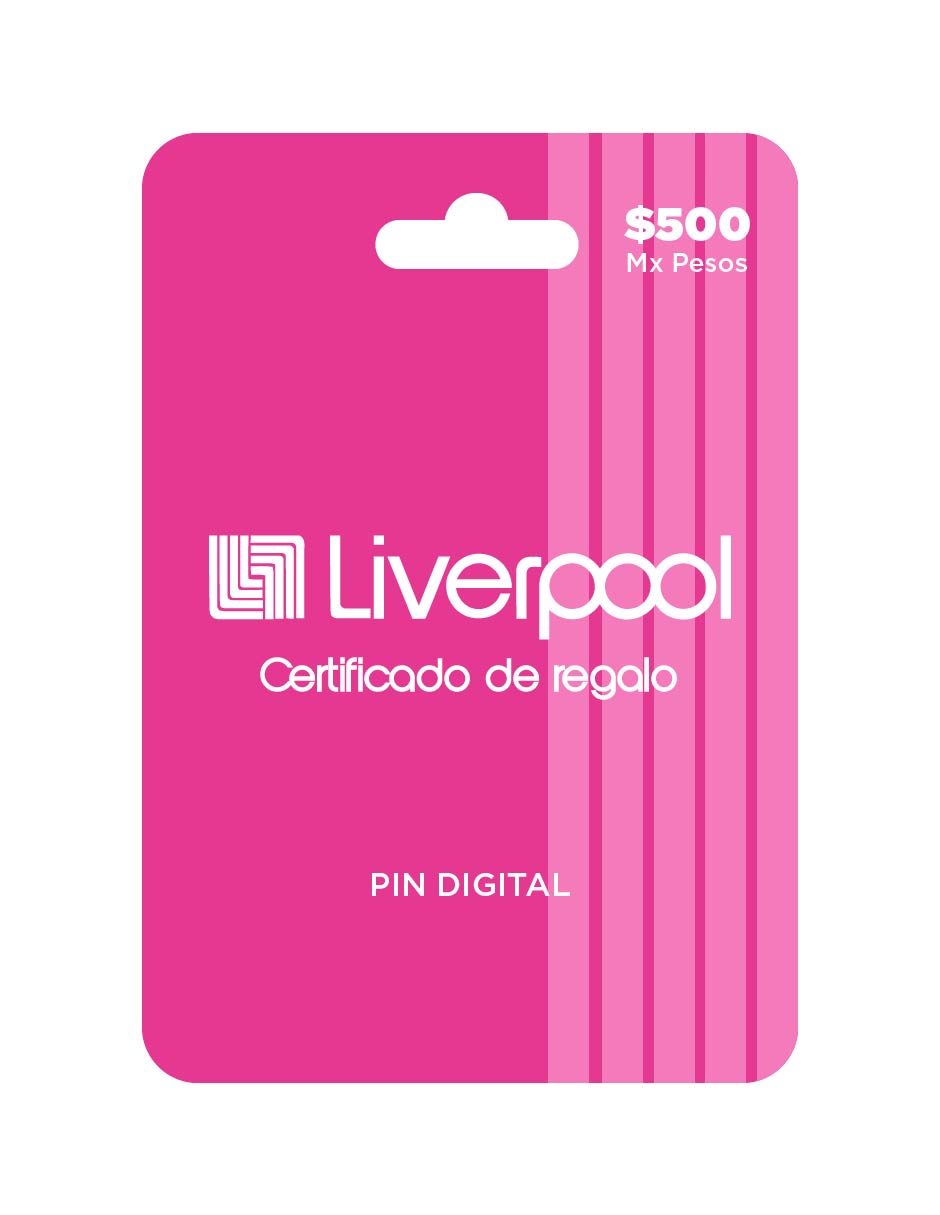 Liverpool $500 tarjeta prepago, Pin Digital