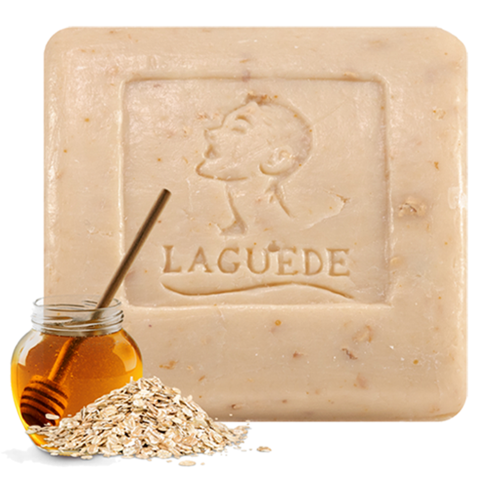 Jabón Natural Laguede  Exfoliante de Avena y Miel 90g 4 piezas