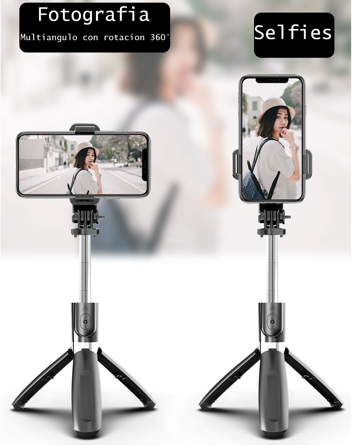 Palo Selfie cel teléfono foto video extensible monopié adaptador Gopro Hero cámara deportiva negro