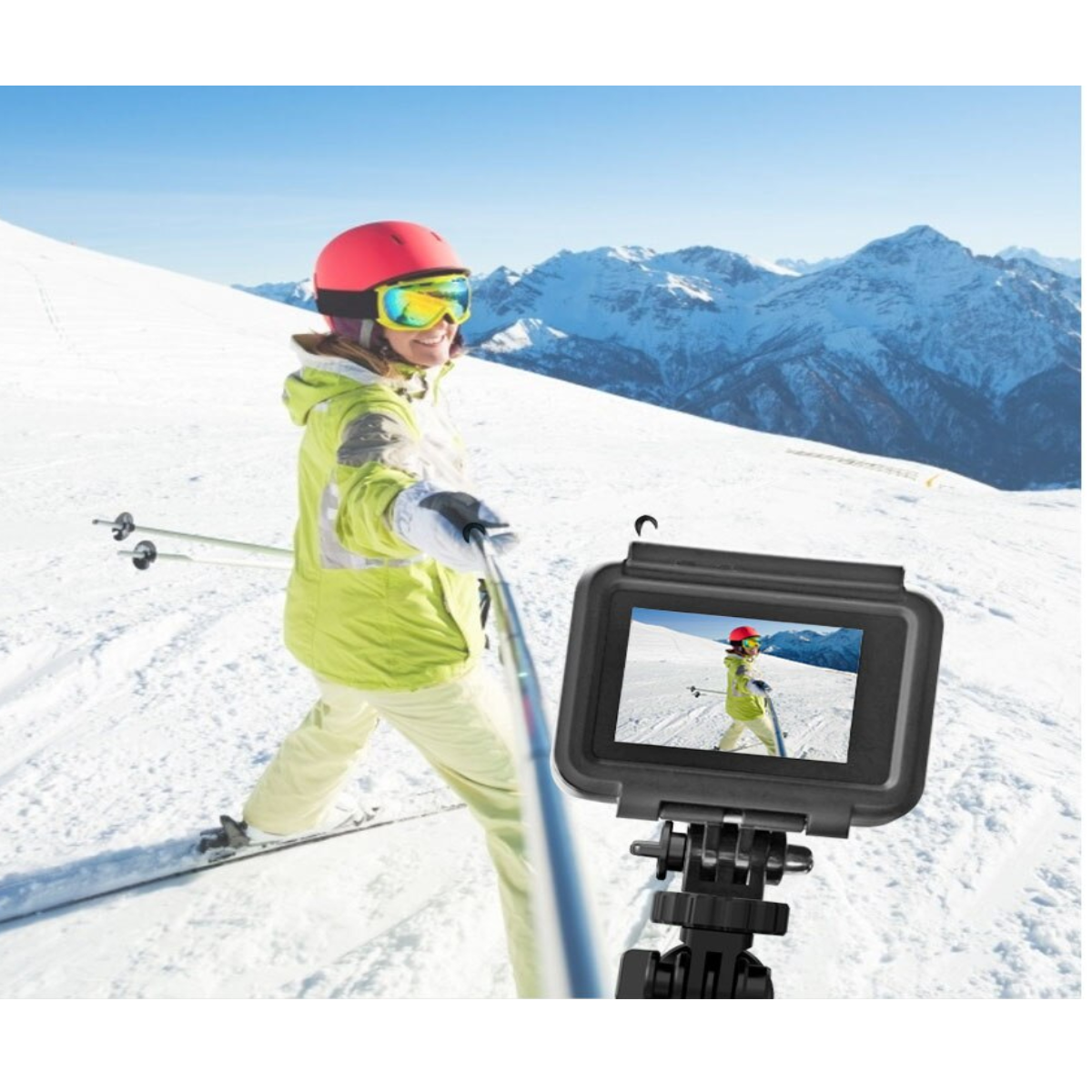 Palo Selfie cel teléfono foto video extensible monopié adaptador Gopro Hero cámara deportiva negro