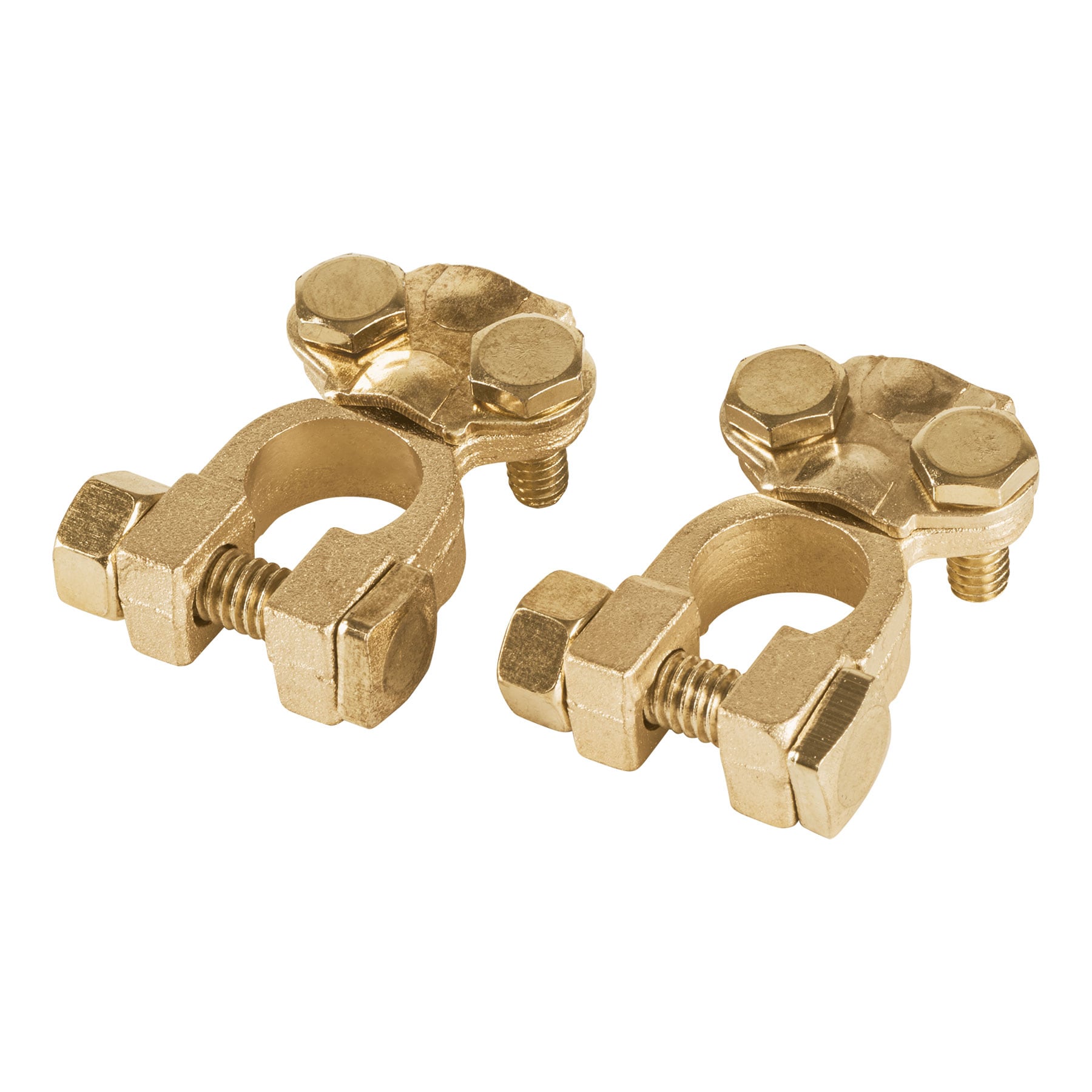 BLÍSTER 2 TERMINALES LATÓN POSTE SUPERIOR P/BATERÍA, PRETUL 