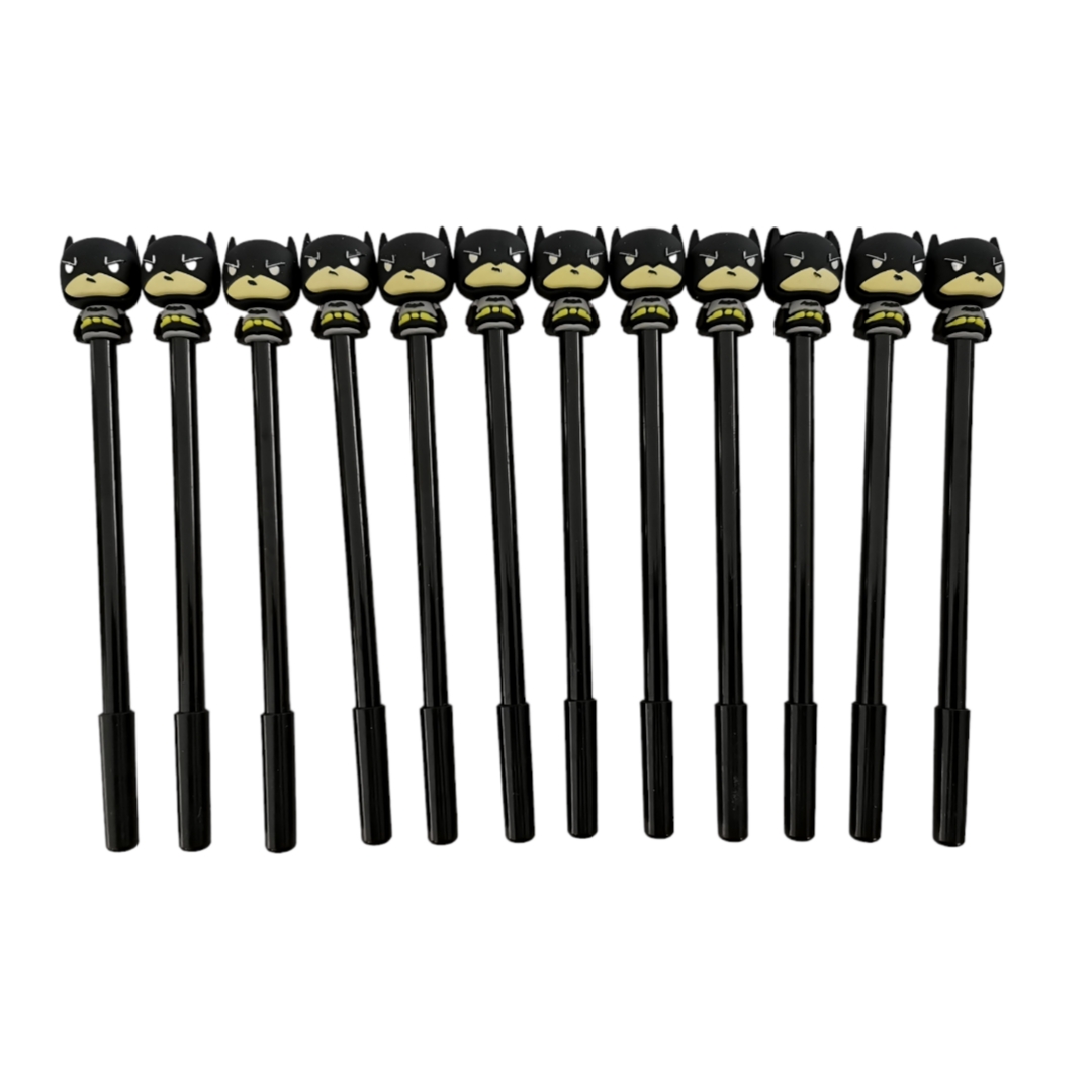 Set de 12 plumas de Batman tinta negra de Gel Kawai 