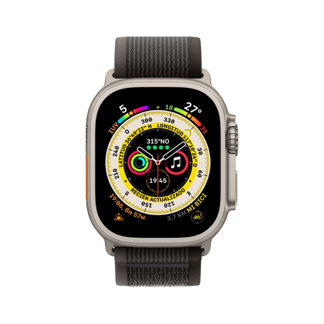 Apple Watch Ultra 49mm Titanium Correa Trail Negro/Gris (Reacondicionado Grado A)