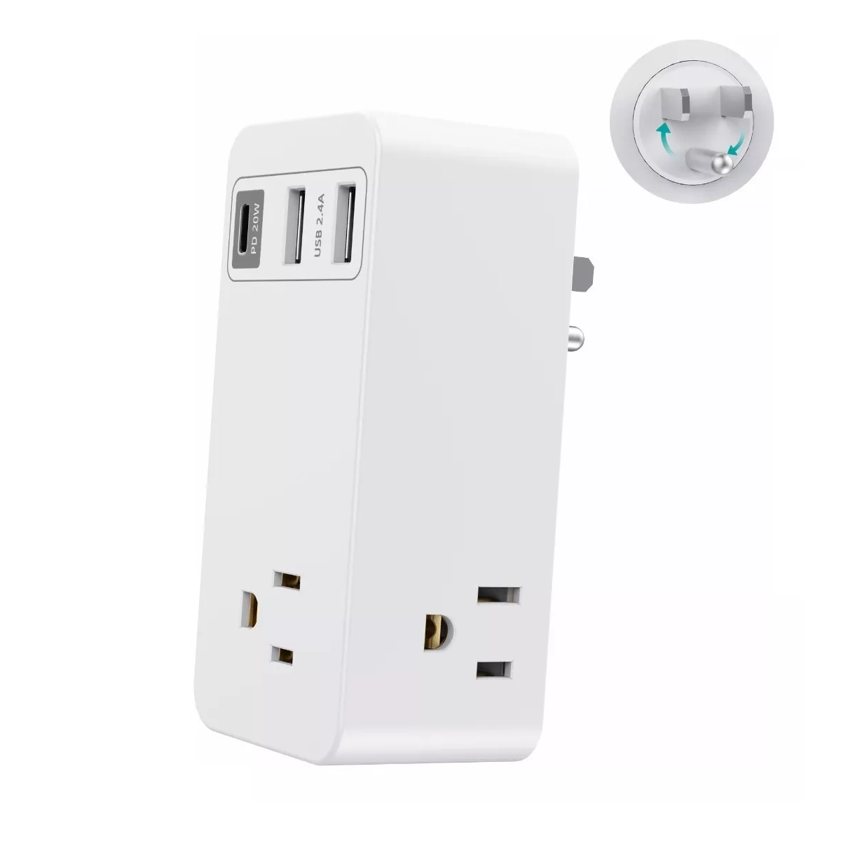 Multicontacto Pared Con Usb Y Pd Tipo C Adaptador Regleta