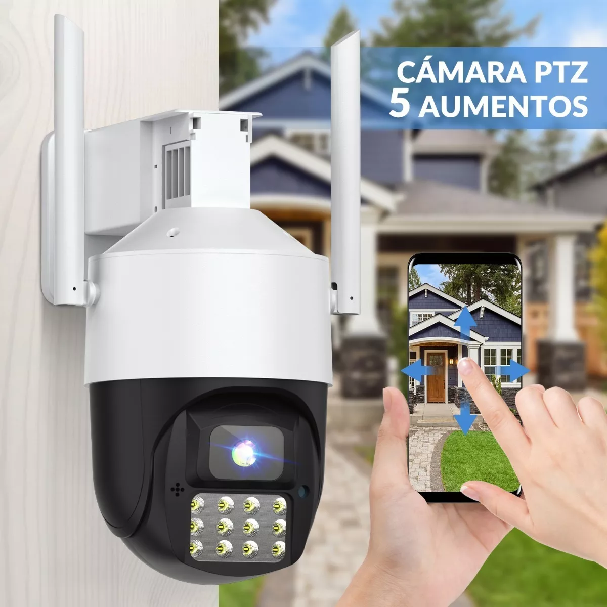 Cámara Binocular De Seguridad Exterior Wifi Vigilancia 5mp