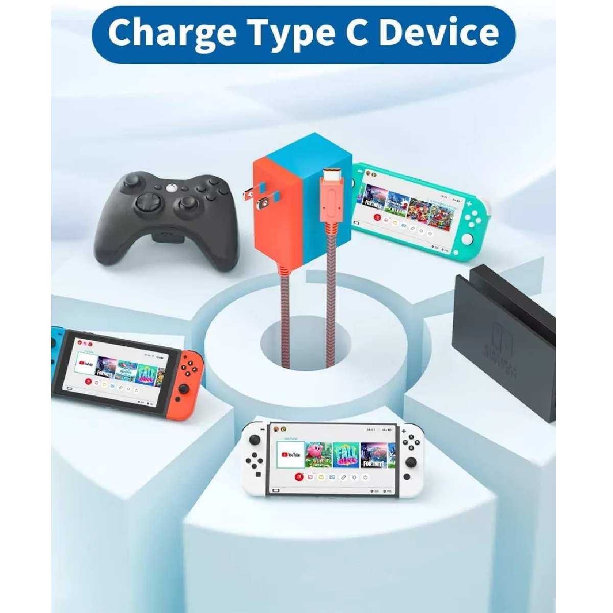 Cargador Para Nintendo Switch 5v 1.5a/ 15v 2.6a Ac Adaptador