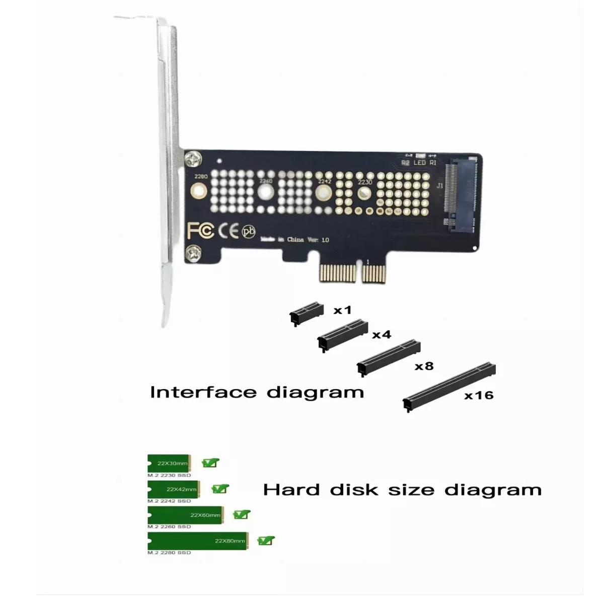 M.2 Nvme Un Adaptador Pcie Pcie/x16/x8/x4/x1 Ssd