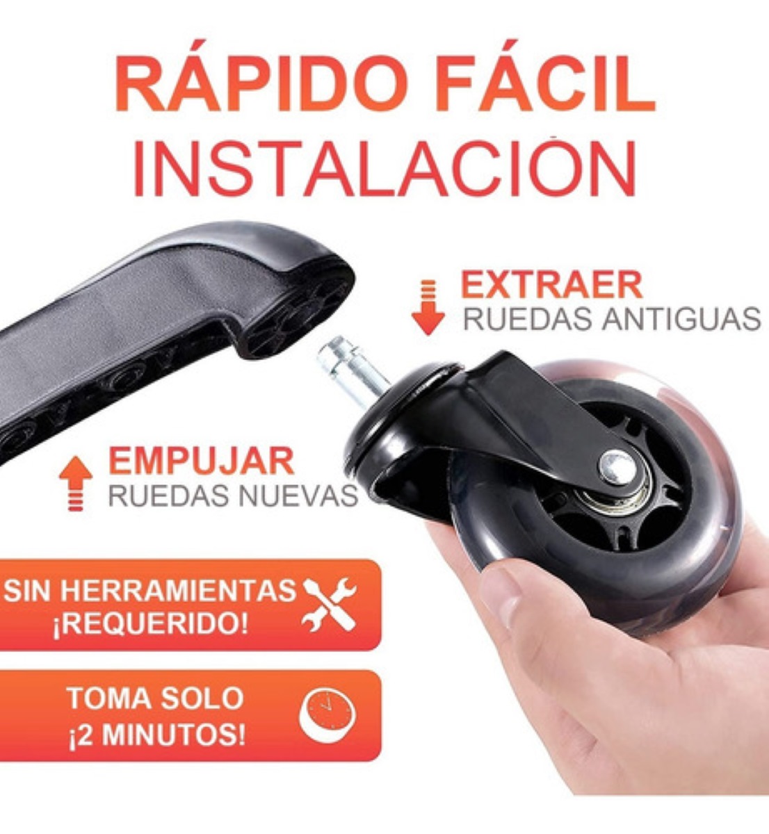 5pcs Ruedas Para Sillas Oficina Repuesto Ruedas Giratorias
