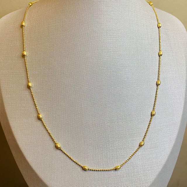 Cadena con bolitas- Baño de oro 18K- Cadena dorada- Collar dorado