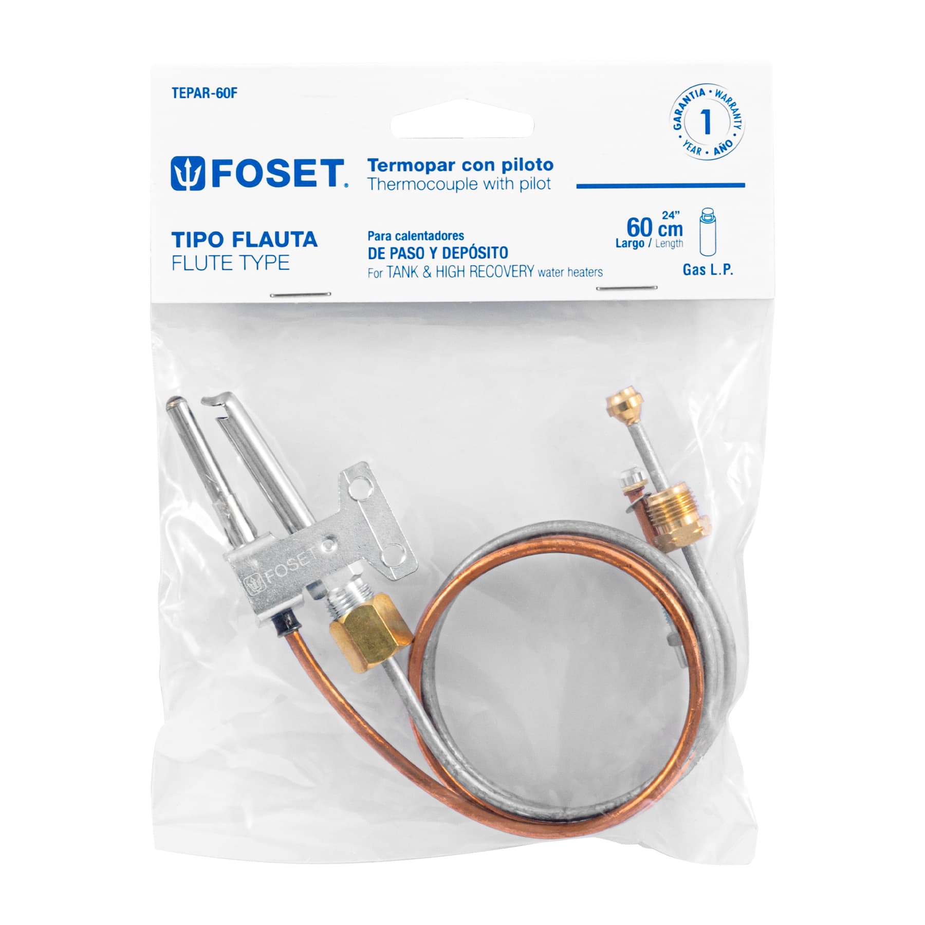 TERMOPAR TIPO FLAUTA, 60 CM, FOSET 46148